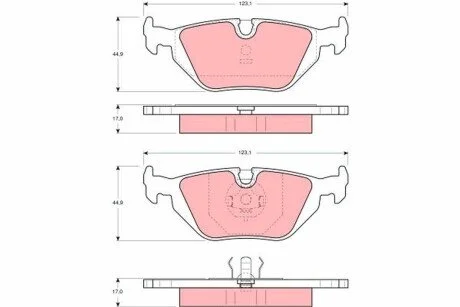 Гальмівні колодки, дискове гальмо (набір) TRW GDB1189