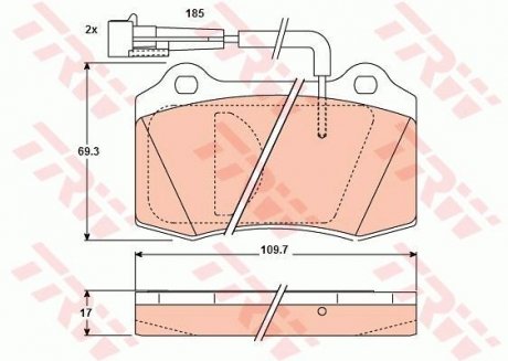 Гальмівні колодки, дискове гальмо (набір) TRW GDB1191