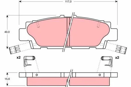 Гальмівні колодки, дискове гальмо (набір) TRW GDB1257 (фото 1)