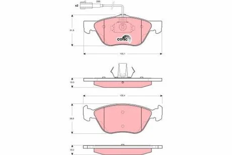Гальмівні колодки, дискове гальмо (набір) TRW GDB1427
