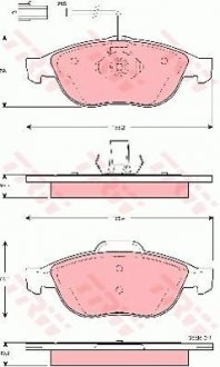 Гальмівні колодки, дискове гальмо (набір) TRW GDB1441