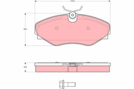 Гальмівні колодки, дискове гальмо (набір) TRW GDB1574