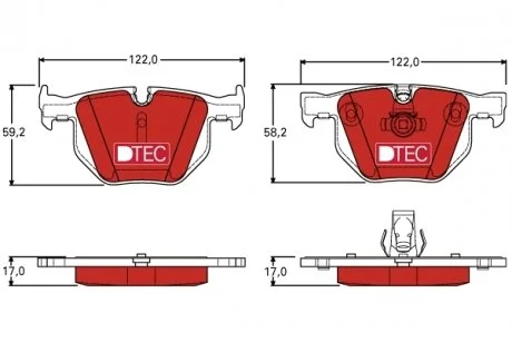Тормозные колодки, дисковые TRW GDB1727DTE