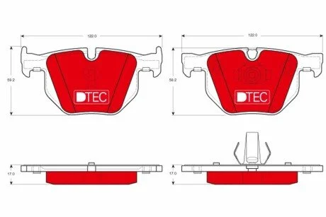 Тормозные колодки, дисковые TRW GDB1730DTE