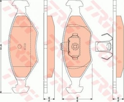 Гальмівні колодки, дискове гальмо (набір) TRW GDB1751