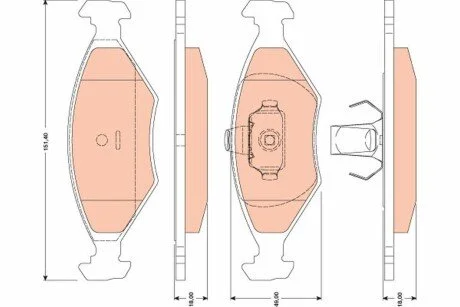 Гальмівні колодки, дискове гальмо (набір) TRW GDB1751