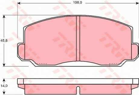 Гальмівні колодки, дискове гальмо (набір) TRW GDB175 (фото 1)