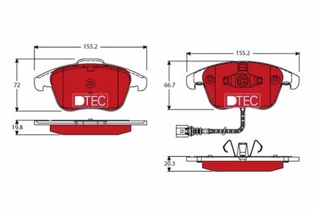 Тормозные колодки, дисковые TRW GDB1762DTE