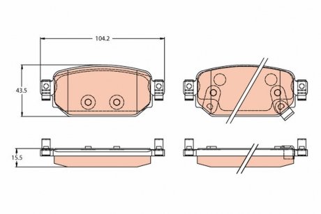 Гальмівні колодки дискові MAZDA 3 "R "16>> TRW GDB2172