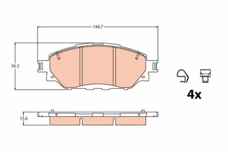 Тормозные колодки, дисковые TRW GDB2196