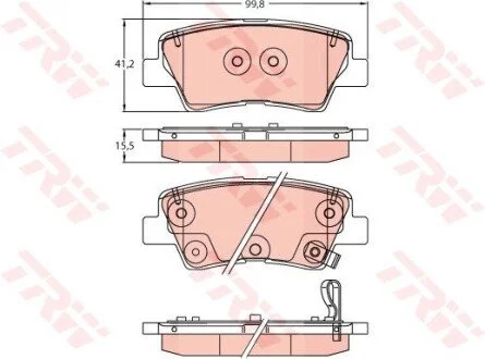 Тормозные колодки дисковые KIA Rio \'\'F\'\'17>> TRW GDB2242