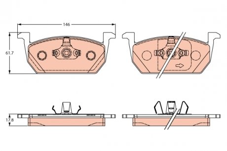 Гальмівні колодки, дискові TRW GDB2266