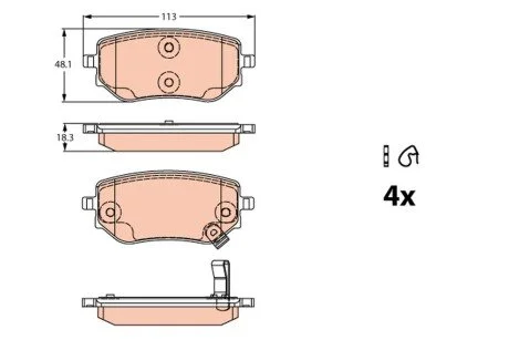 Гальмівні колодки, дискові TRW GDB2270