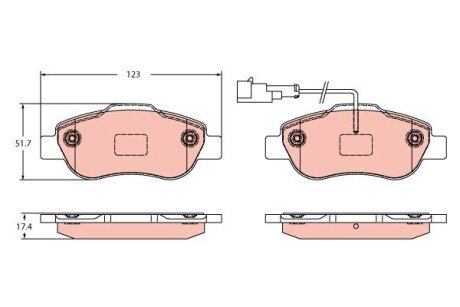 KLOCKI HAM./PRZ/ FORD KA 1.3D 08- TRW GDB2415