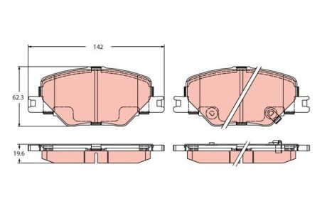 Гальмівні колодки дискові OPEL Insignia \&#039;\&#039;F \&#039;\&#039;17&gt;&gt; TRW GDB2424 (фото 1)