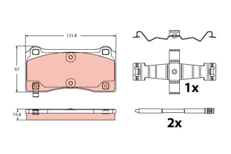 Комплект гальмівних колодок задн, BMW 2 (F22, F87), 3 (F30, F80), 4 (F32, F82), 4 (F33, F83) 3.0 03.14-06.21 TRW GDB2448 (фото 1)