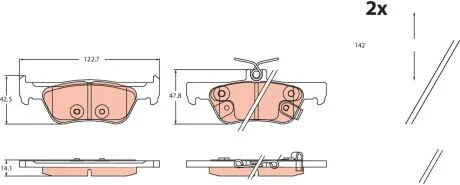 KLOCKI HAM./TY┼ü/ HONDA JAZZ V 1.5 20- TRW GDB2469