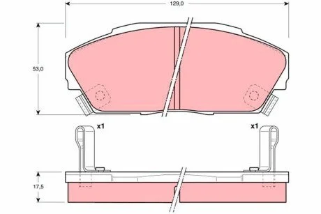 Гальмівні колодки, дискове гальмо (набір) TRW GDB3034