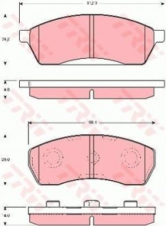 Гальмівні колодки, дискове гальмо (набір) TRW GDB3068