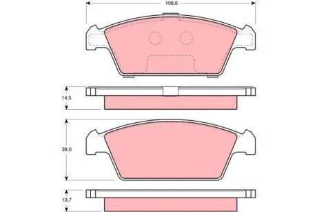 Комплект тормозных колодок, дисковый тормоз TRW GDB3108 (фото 1)