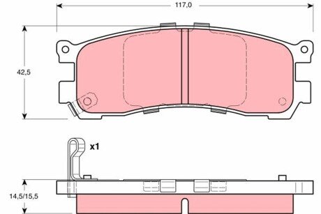 Гальмівні колодки, дискове гальмо (набір) TRW GDB3179 (фото 1)