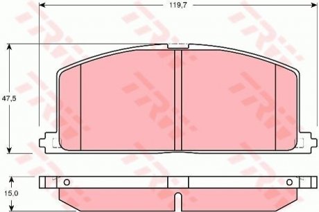 Гальмівні колодки, дискове гальмо (набір) TRW GDB3184