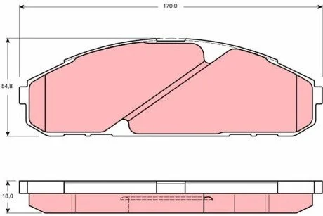 Гальмівні колодки, дискове гальмо (набір) TRW GDB3394