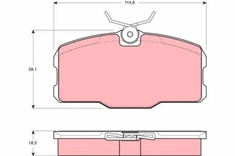 Гальмівні колодки, дискове гальмо (набір) TRW GDB418