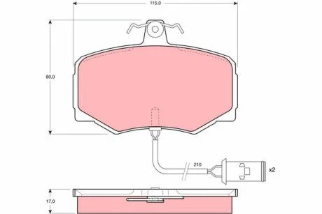 Гальмівні колодки, дискове гальмо (набір) TRW GDB421