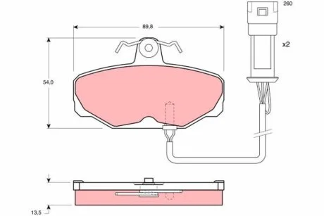 Гальмівні колодки, дискове гальмо (набір) TRW GDB471