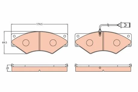 Тормозные колодки, дисковые TRW GDB5062