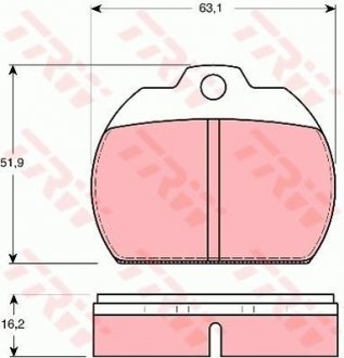 Гальмівні колодки, дискове гальмо (набір) TRW GDB591