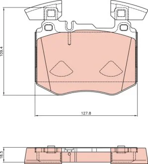 Комплект гальмівних колодок передн, MERCEDES GLC (C253), GLC (X253) 2.0-3.0D 06.15-03.23 TRW GDB8310 (фото 1)