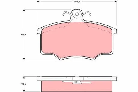 Гальмівні колодки, дискове гальмо (набір) TRW GDB863