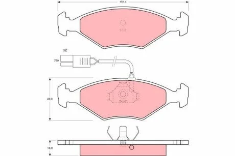 Гальмівні колодки, дискове гальмо (набір) TRW GDB960