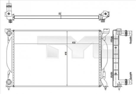 CHLODNICA AUDI A4 8E 00- TYC 7020012R (фото 1)