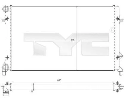 Радіатор, охолодження двигуна TYC 7020025