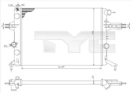 Радіатор, охолодження двигуна TYC 7250021