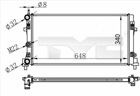 CHLODNICA VW POLO VI 1.0 17-21 TYC 7370074 (фото 1)
