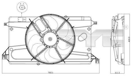Вентилятор радиатора TYC 820-0002 (фото 1)