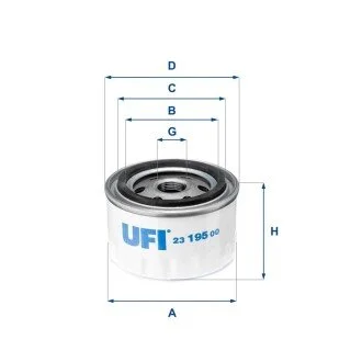 Фiльтр оливний UFI 2319500