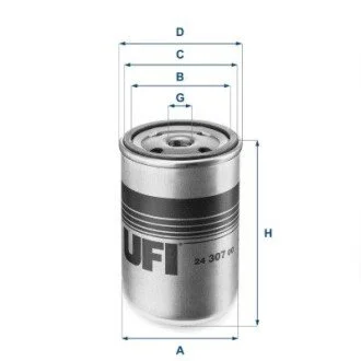 Фiльтр паливний iveco 70-16, 83-92 UFI 2430700