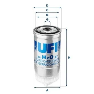 Фільтр палива UFI 24H2O07