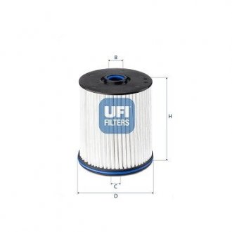 Фильтр топливный OPEL INSIGNIA 1.6-2.0 D 17- (OE) UFI 26.E2X.02 (фото 1)
