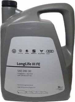 Моторное масло LongLife III FE 0W-30 синтетическое 5 л VAG GS55545M4