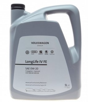 Моторное масло LongLife IV FE 0W-20 синтетическое 5 л VAG GS60577M4 (фото 1)