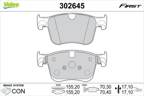 Klocki ham. FIRST Valeo 302645