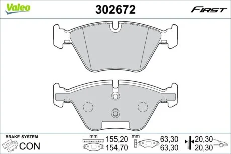 Гальмівні колодки First BMW 3/X1/Z4 "F "04-16 Valeo 302672