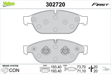 Гальмівні колодки First AUDI A6/A7/A8 "F "07-18 Valeo 302720