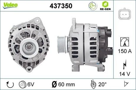 Генератор восстановлен Valeo 437350